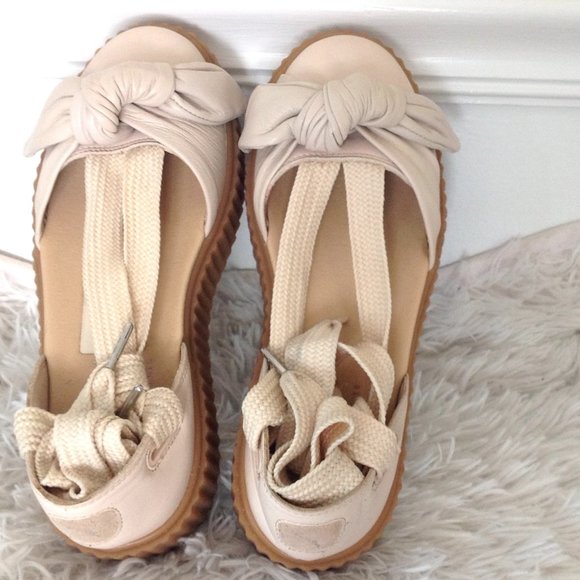 Fenty Puma Creeper Bow Lace Up Leather Sandals - Picture 6 of 9